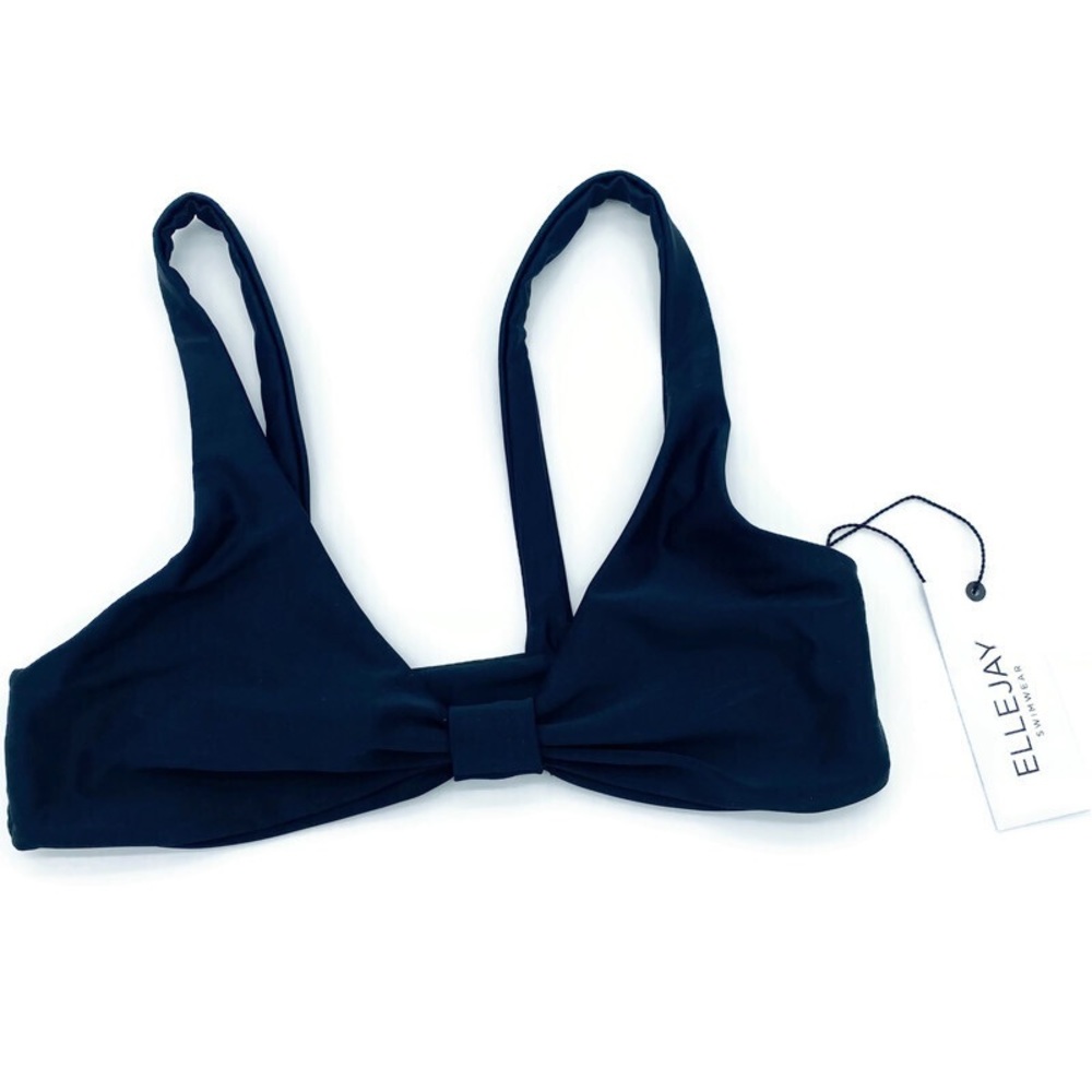 NWT Ellejay Black Bikini Swim Top
